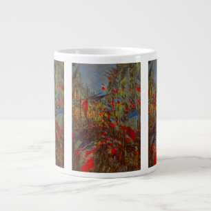 Taza De Café Grande Rue Montorgueil con banderas por Claude Monet
