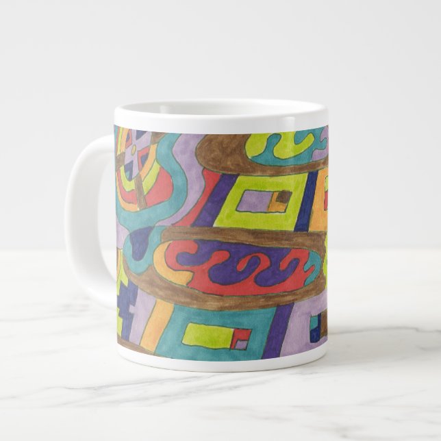 Taza De Café Grande "Ruido alegre" Resumen (Izquierda)