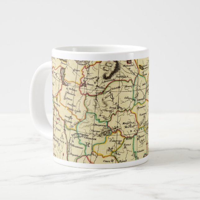 Taza De Café Grande Rusia en Europa con fronteras delineadas (Izquierda)