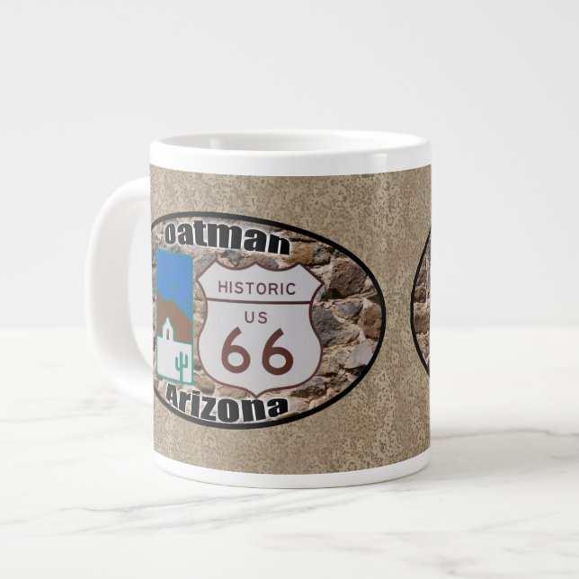 Taza De Café Grande Ruta Histórica 66 ~ Oatman, Arizona (Izquierda)