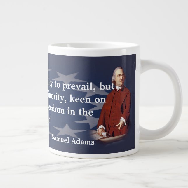 Taza De Café Grande Samuel Adams cita sobre el brote de la libertad (Derecha)