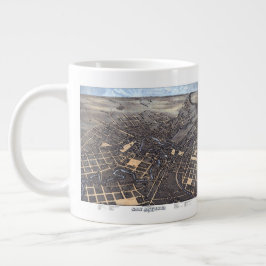 Taza De Café Grande San Antonio, Texas, Mapa de la Ciudad Aérea de Ant