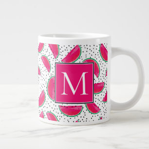 Taza De Café Grande Sandía de neón en modelo de las semillas