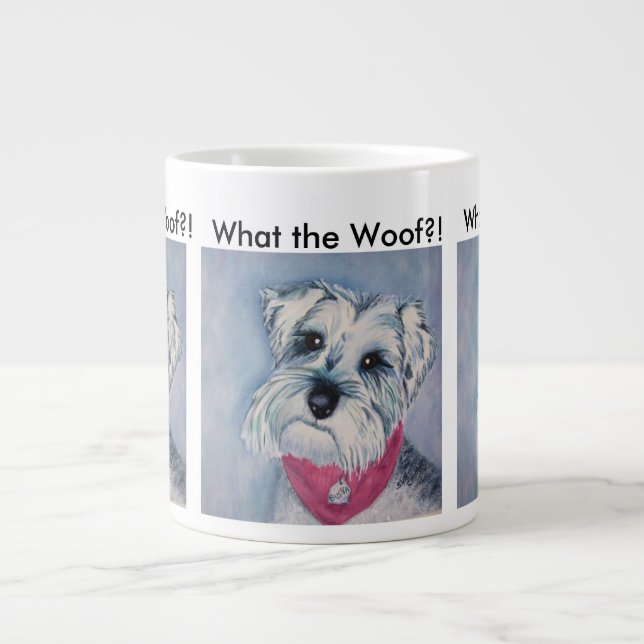 TAZA DE CAFÉ GRANDE SCHNAUZER DEL DULCE DEL GRIS DE PLATA (Frente)