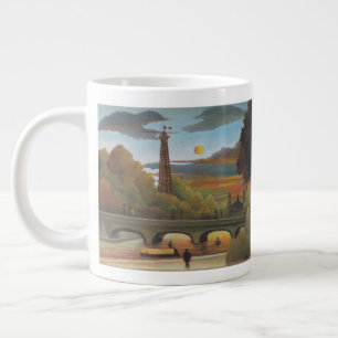 Taza De Café Grande Sena y Torre Eiffel al Atardecer por Henri Roussea