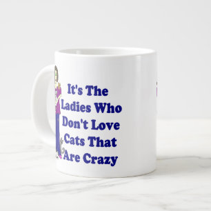 Taza De Café Grande Señora del gato (no loco)