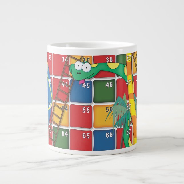 Taza De Café Grande Serpientes y Escaleras (Frente)