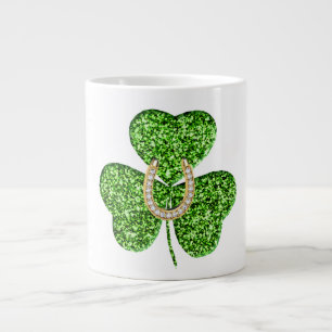 Taza De Café Grande Shamrock and Horseshoe Jumbo Mug