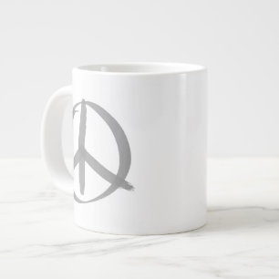 Taza De Café Grande Signo de paz gris