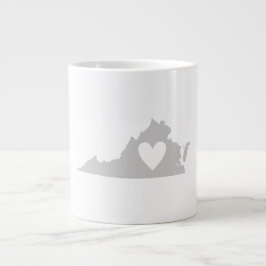 Taza De Café Grande Silhouette estatal Heart Virginia
