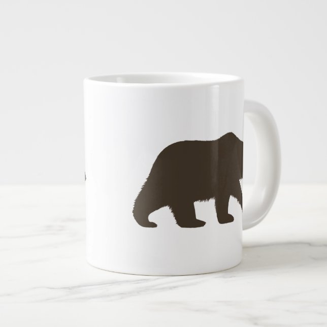 Taza De Café Grande Silhouette Grizzly Bear | Animales salvajes (Derecha)