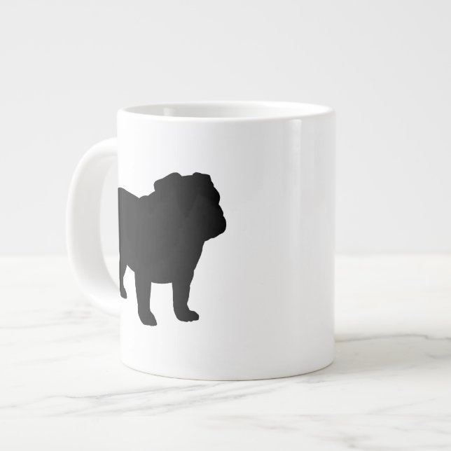 Taza De Café Grande Silhouettes de Bulldog inglés | Perro Lover's (Izquierda)