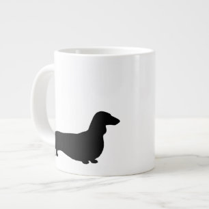 Taza De Café Grande Siluetas de Dachshund de pelo largo Perros Wiener