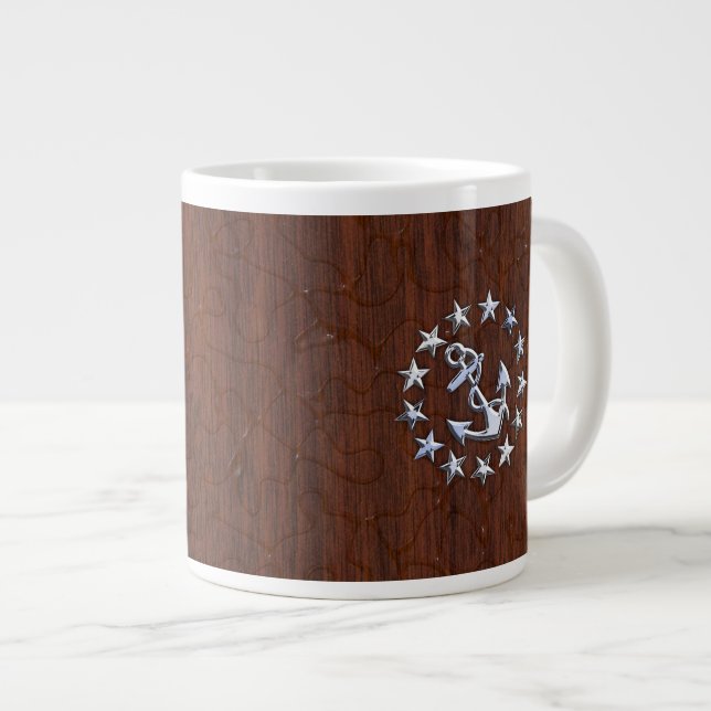 Taza De Café Grande Símbolo de las estrellas de la bandera náutica náu (Derecha)