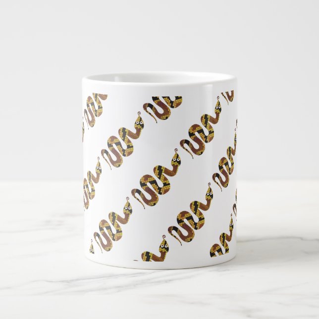 Taza De Café Grande Snake Brown y Gold Silhouette (Frente)
