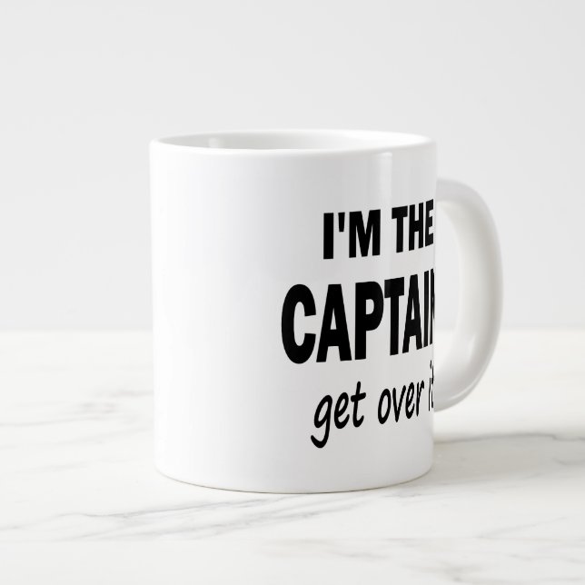 Taza De Café Grande Soy el capitán. Consiga sobre él - divertido (Derecha)