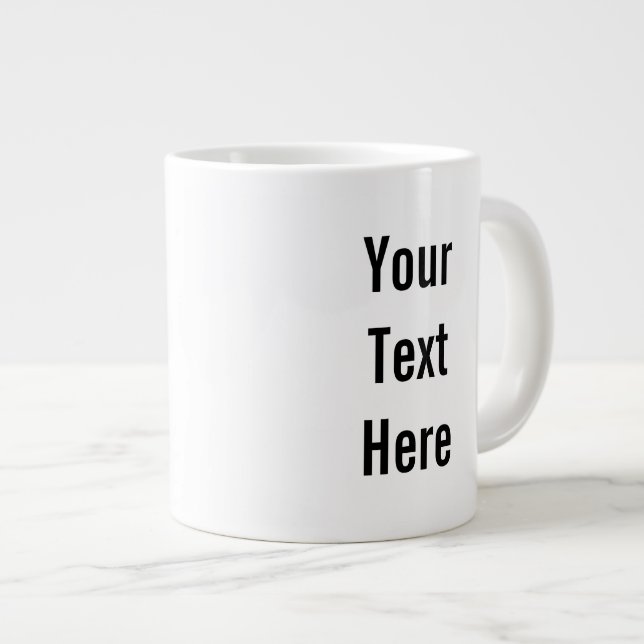 Taza De Café Grande Su texto aquí Personalizado Jumbo Mug (Derecha)