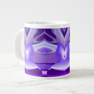 Taza De Café Grande Sueños del arcoiris de flores moradas