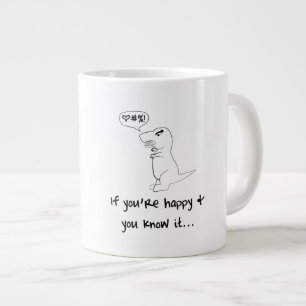 Taza De Café Grande T-Rex no es feliz