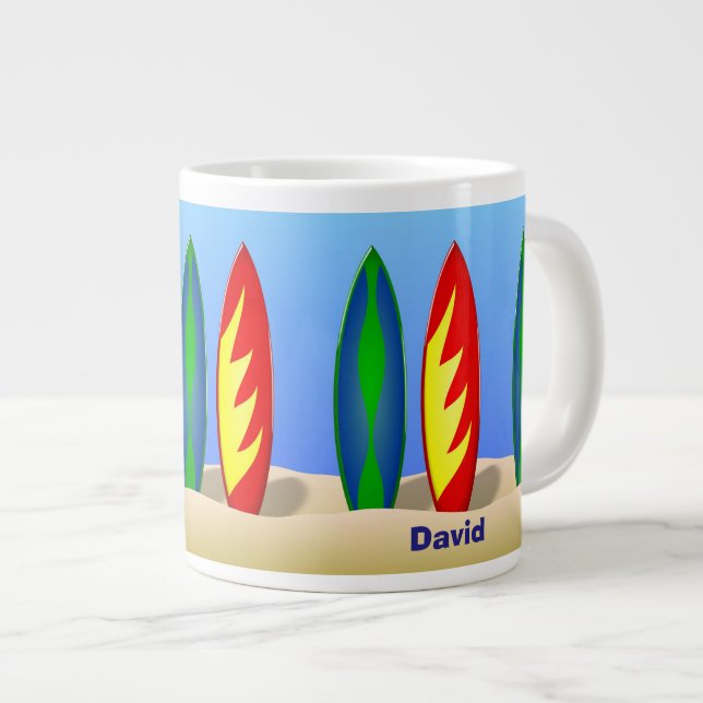 Taza De Café Grande Tablas de Surf Surfer Dude (Derecha)