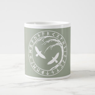 Taza De Café Grande Taza grande de Yggdrasil Futhark