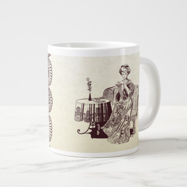 Taza De Café Grande té de la dama (Derecha)