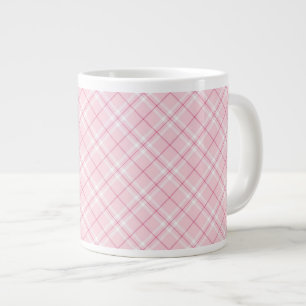 Taza De Café Grande Tela escocesa rosa clara