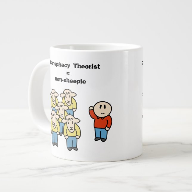 Taza De Café Grande Teórico = non-sheeple de la conspiración (Izquierda)