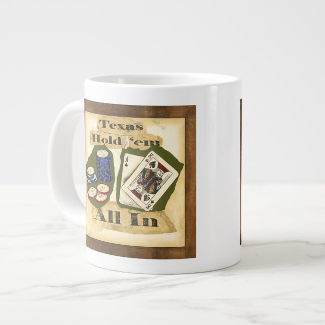 Taza De Café Grande Texas sostiene su mano con el rey y el hielo (Izquierda)