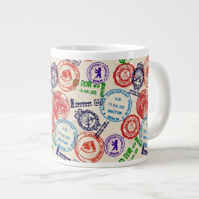 Taza De Café Grande Textura con los sellos reales (Derecha)