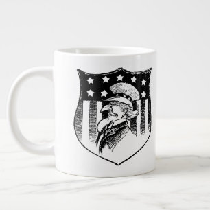 Taza De Café Grande Tío Sam Patriótico Vintage y Bandera Americana