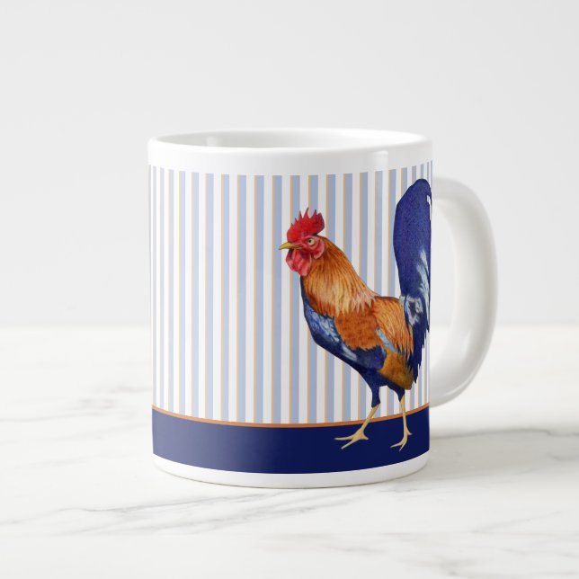 Taza De Café Grande Tiras de gallo Jumbo Mug (Derecha)