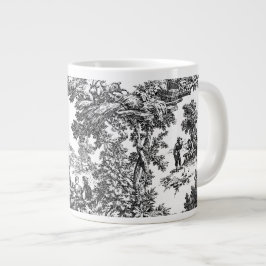 Taza De Café Grande Toile blanco y negro clásico