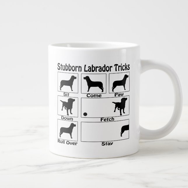Taza De Café Grande Tonto Labrador Recuperador Trucos Perros (Derecha)