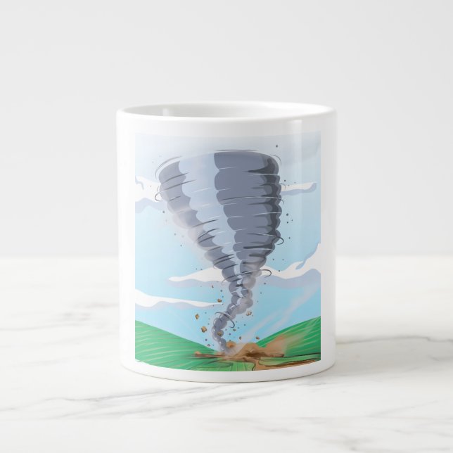 Taza De Café Grande Tornado Remolino (Frente)