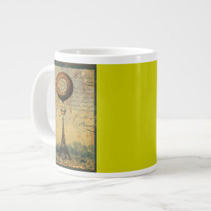 Taza De Café Grande Torre Eiffel Balón de aire caliente Steampunk