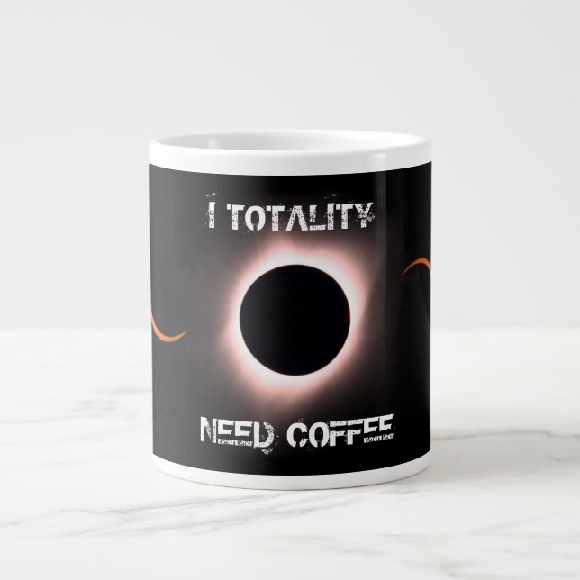 Taza De Café Grande Totalidad Eclipse solar Café Mug (Frente)