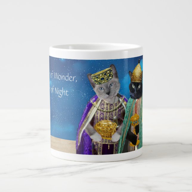 Taza De Café Grande Tres reyes Kittens Jumbo Mug (Frente)