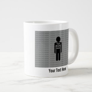 Taza De Café Grande Tu foto y texto aquí Personalizado Jumbo Mug