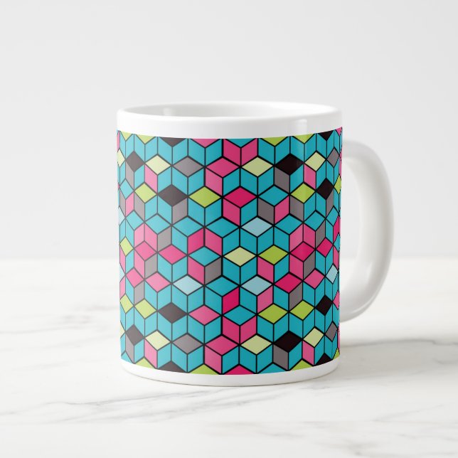 Taza De Café Grande Turquesa y modelo rosado del cubo (Derecha)