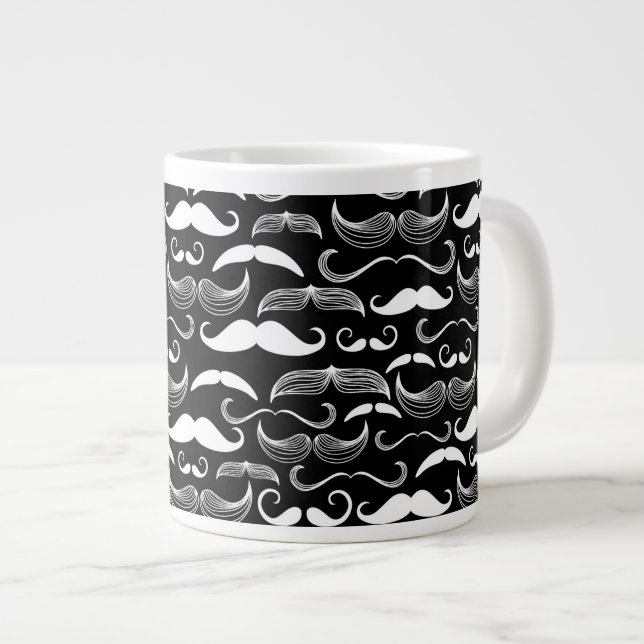 Taza De Café Grande Un club de caballeros. Patrón de bigote (Derecha)