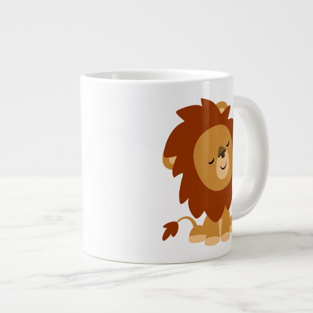 Taza De Café Grande Un Personalizado pacífico, el lión Jumbo Mug (Derecha)