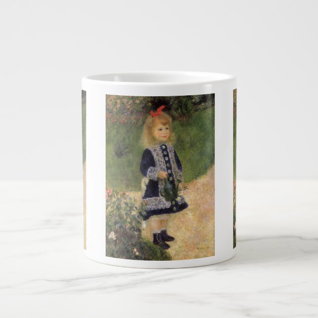 Taza De Café Grande Una muchacha con regadera de Pierre Renoir (Frente)