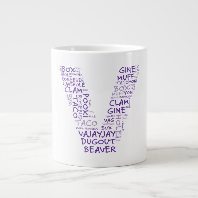 Taza De Café Grande V para la victoria de la vagina en Michigan (Frente)