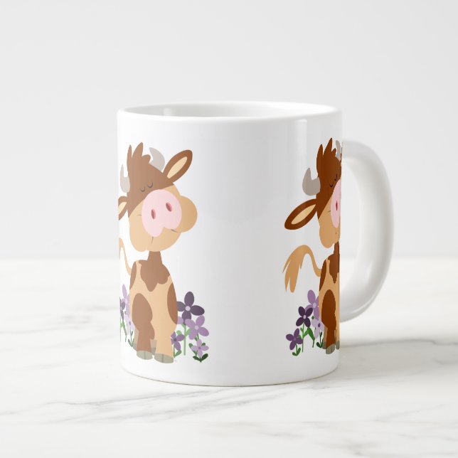 Taza De Café Grande Vaca Personalizado de masticación cutánea (Derecha)