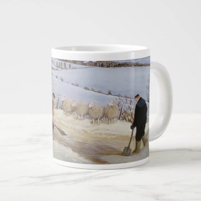 Taza De Café Grande Vaciamiento de la nieve (Derecha)