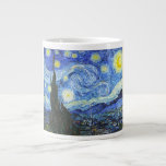 Taza De Café Grande VAN GOGH Stark Night<br><div class="desc">"van gogh vincent",  noche estrellada,  "cuadro famoso",  vintage,  estrellas,  cielo,  "arte fino",  azul</div>