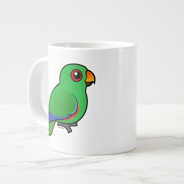Taza De Café Grande Varón del loro de Eclectus (Izquierda)