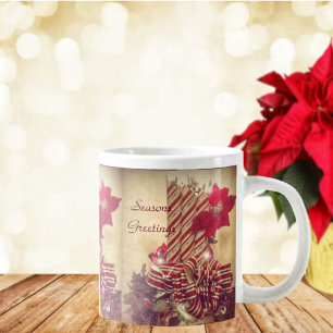 Taza De Café Grande Vela feriada beribbonada