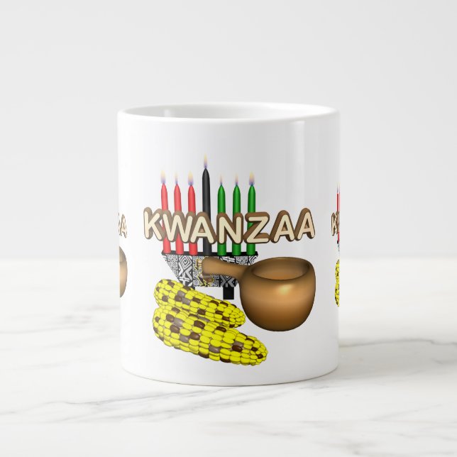 Taza De Café Grande Velas de Kwanzaa - (Frente)